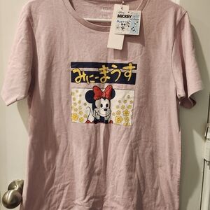 NWT Women's Mickey Manga Art lavender tshirt. Size Medium